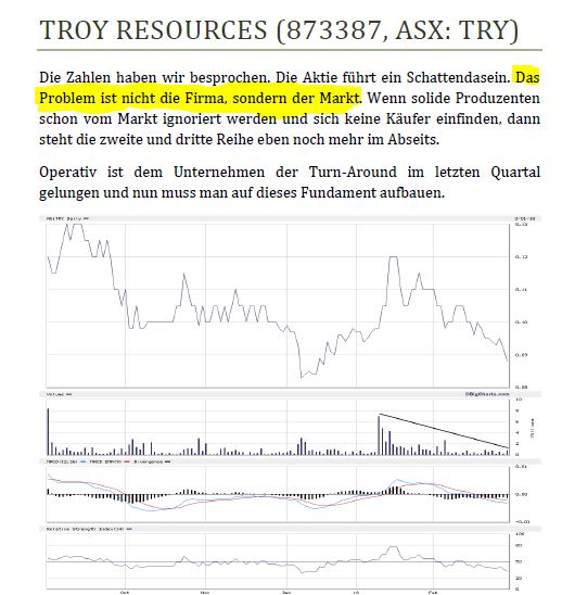 Troy Res- Top Goldproduzent Profit A$16.7 Million 1043116