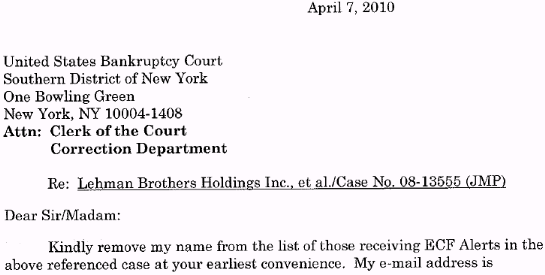 Lehman Brothers Holdings Inc. (LEH) 312845