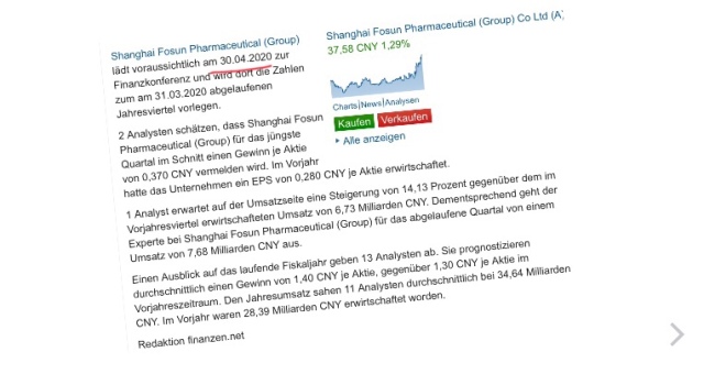 Shanghai Fosun Pharmaceuticals 1173905