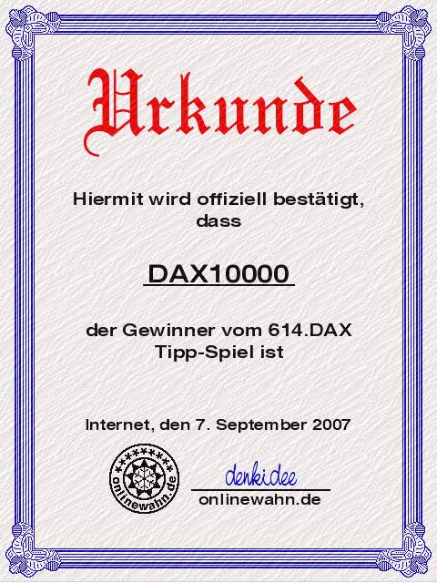613.DAX Tipp-Spiel, Donnerstag, 06.09.07 119074