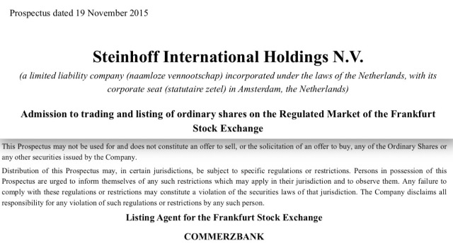 Steinhoff International Holdings N.V. 1099625