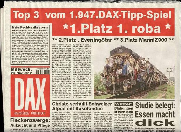 1.948.DAX Tipp-Spiel, Donnerstag, 29.11.2012 557371