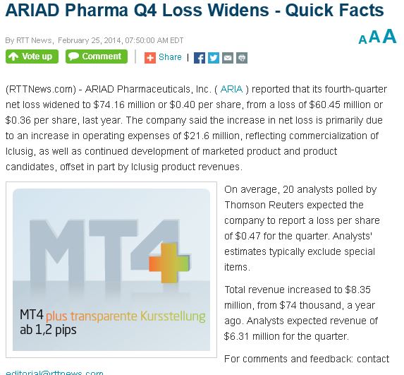 Ariad Pharma on the Top 698618