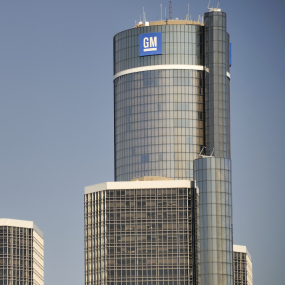 Die globale Hauptverwaltung von General Motors in Detroit, Michigan. 