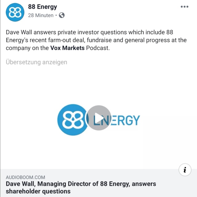 Öl-Projekt 88 Energy Project in der heißen Phase 1134637