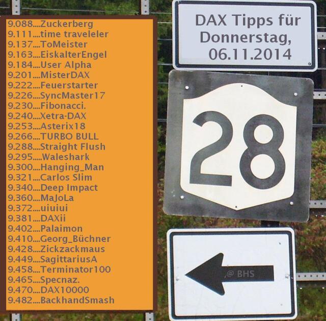 2.436.DAX Tipp-Spiel, Donnerstag, 06.11.14,17.45 H 771051