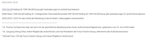 Tom Tailor Holding AG 1118640